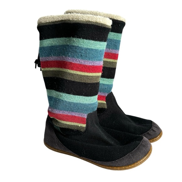 SmartWool Slippers Boot Over Easy Fritter Free Wool Colorful Stripe Womens 9 - Picture 1 of 15